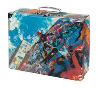 Baagl Valise pour enfants pour jouets et fournitures scolaires, mallette en carton, valise à jouets, valise de jeu, valise pliable pour enfant, valise pliante avec poignée en métal, Skatepark, Moderne