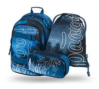 Baagl Wednesday Nevermore Ensemble sac à dos d'écolier pour garçon et fille 3 pièces Sac d'école primaire avec sangle de poitrine et cartable ergonomique à partir de la 3e classe