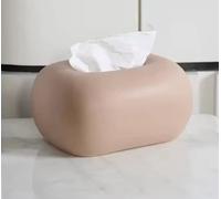 Baamur Boîte à mouchoirs en céramique marron pastel moderne pour salon, salle de bain et couloir, boîte à mouchoirs décorative, rangement pratique pour mouchoirs cosmétiques