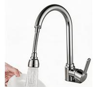 Baannaww Douchette Robinet Cuisine Extractible Tuyau Flexible Universel avec 2 Modes Jet Bouton Stop Eau Adaptateur Robinet pour Evier Salle de Bain Nettoyage Animaux