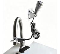 Baannaww Douchette Robinet Cuisine Extractible Tuyau Flexible Universel avec 2 Modes Jet Bouton Stop Eau Adaptateur Robinet pour Evier Salle de Bain Nettoyage Animaux