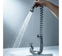 Baannaww Douchette Robinet Cuisine Extractible Tuyau Flexible Universel avec 2 Modes Jet Bouton Stop Eau Adaptateur Robinet pour Evier Salle de Bain Nettoyage Animaux