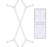 BAAQII Lot de 2 clips pour drap de lit, pinces de fixation de drap de lit, clips de sangles de drap-housse, clips de drap de lit, clips de drap de lit, pinces blanches, bretelles de drap de lit,