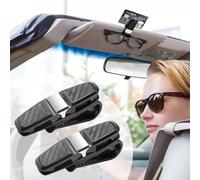 BAAQII Lot de 2 supports de lunettes de soleil universels en fibre de carbone pour voiture, noir
