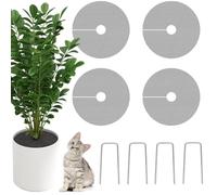 BAAQII Lot de 4 grilles de pot de fleurs avec clous antidérapants, 40 cm, protection anti-sol pour pots de fleurs, chats, chiens, pour cour, jardin, pelouse
