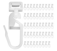 BAAQII Lot de 50 crochets de rideaux en plastique pour fenêtre, caravane, douche, porte