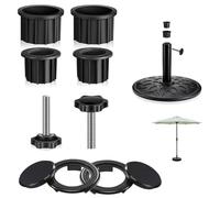 BAAQII Lot de 8 pièces de base de parasol en plastique - Pièces de rechange pour la plupart des trous de parasol de plage et de jardin