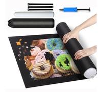 BAAQII Tapis de puzzle enroulable - 1500 pièces, feutre noir, économiseur de puzzle pour adultes et enfants