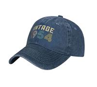 BAAROO Casquette de baseball vintage en denim lavé 1954 pour hommes, bleu marine, chapeau en coton, unisexe, cadeau d'anniversaire, chapeaux, #1485, taille unique-M