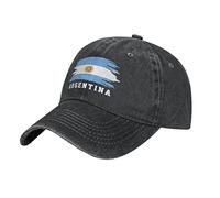 BAAROO Cool Argentine Drapeau Argentine Casquette De Baseball Argentine Hommes Patriotique Noir Vintage Coton Lavé Denim Adulte Chapeaux Unisexe, #1951, M, #1951, Taglia unica-M