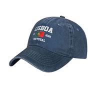 BAAROO Denim lavé Portugal Est.1668 Lisboa Lisbonne Casquette de baseball Hommes Marine Vintage Coton Chapeau Unisexe Trucker Chapeaux, #1940, taille unique-M
