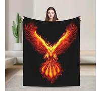 BAAROO Fire Phoenix Couverture en flanelle douce, ultra douce et légère, 100 x 75 cm
