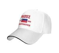 BAAROO Liechtenstein Est.1866 Vaduz Casquette de baseball en maille pour courir, chapeaux de voyage en plein air, casquettes d'été réglables, blanc, #541, M, taille unique, #541, Talla única-M