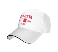 BAAROO Malta Est.1964 Valletta Capital Casquette de baseball en maille Chapeau de course à pied Chapeaux de voyage Casquettes d'été réglables en plein air Blanc, #529, taille unique-M