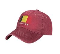 BAAROO Rouge Lavé Denim Belgique Drapeau Belges Casquette De Baseball Hommes Vintage Coton Chapeau Unisexe Papa Trucker Chapeaux Femmes, #536, Taille Unique-M, #536, One size-M