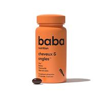 Baba Nutrition Complément Alimentaire Pour La Croissance Des Cheveux Et Des Ongles | Soins Capillaires | Zinc, Biotine, Vitamine B6, Huile de Pépins de Raisin | 60 gélules