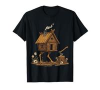 Baba Yaga Cabane Pattes de Poule Mythologie Slave Sombre T-Shirt