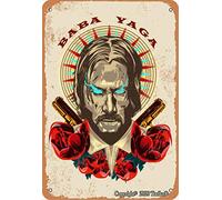 Baba Yaga John Wick Plaque décorative en étain 20,3 x 30,5 cm Style rétro pour la maison, la cuisine, la salle de bain, la ferme, le jardin, le garage