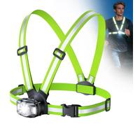 Babacom 500LM Lampe Running Pectorale, 6 Modes Lampe Course a Pied avec Faisceau Réglable 45°, Remplacer Lampe Frontale, Rechargeable Gilet Reflechissant à 360° pour Cyclisme/Jogging Sports Nocturnes