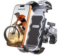 Babacom Support Telephone Velo, [1s Verrouillage Sécurisé] Support Telephone Moto 360° Rotation, Porte Telephone Velo pour Trotinette Electrique/Scooter/VTT, Embout de Guidon Moto, 4,7-6,8” Smartphone