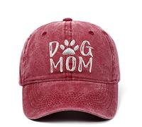 BABAHU Casquette de Baseball réglable en Denim brodé pour Femme (FR/ES, Alpha, Taille Unique, B01-MOM-Rouge)