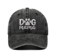 BABAHU Casquette de Baseball réglable en Denim brodé pour Femme (FR/ES, Alpha, Taille Unique, E01-mama-Noir)