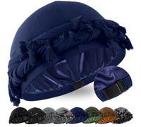 Babalet Halo Turban pour Hommes et Femmes - Bandeau de Tête Satin Doublure Durag - Bonnet à Pompons Pré-Noués - Casquette à Twist Vintage, Taille unique