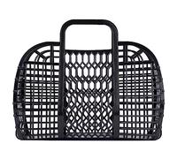 BABANA Sacs en plastique Jelly Panier Cadeau Réutilisable | Sac de plage, de mariée, panier de Pâques - (Noir)