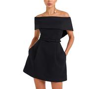 babao Robe Mini Bustier à Bulles pour Femme, Robe Courte Mignonne, Robe de soirée Bandeau