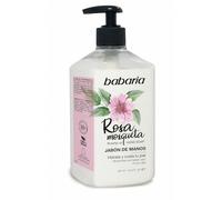 Babaria 1004-27038 Savon Mains Rose Musquée 500 ml | Savon liquide mains hydratant à la Rose Musquée, riche en Oméga 3-6-9