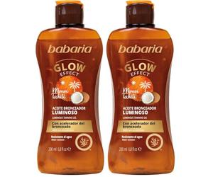 Babaria - Autobronzant Corporel | Bronzant Corps | Accélérateur de Bronzage | Renforce et Maintient le bronzage | Huile Corporelle | Hydratant | Végétalien | 100 ml (Lot de 2)