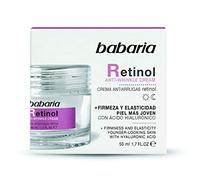 Babaria - Crema Facial Antiarrugas Retinol para Rostro, Cuello y Escote, Otorga Firmeza y Elasticidad, con Ácido Hialurónico, Vegano, Unisex - 50 ml