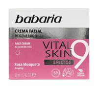 Babaria Crème visage Vital Skin – Hydratante régénérante, Rose musquée, Végane – 50 ml