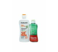 Babaria Crème solaire SPF 50 pour peaux sensibles + après-soleil Aloe Vera – Lot de 2 produits