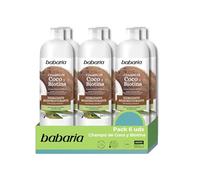 Babaria Lot de 6 shampooings à la noix de coco et à la biotine 4 200 ml | Hydratant pour homme et femme | Pour tous types de cheveux