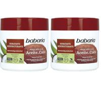 Babaria - Masque Cheveux Secs et Abîmés à la Noix de Coco et Biotine | Hydratation et réparation de la fibre capillaire | Brillance, douceur et force | Aide au démêlage | 400 ml (Lot de 2)