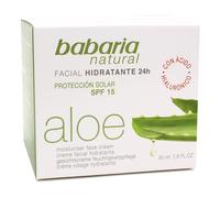 Babaria Naturel Aloe Vera 24 Heures Hydratante Crème Visage avec Spf 15, 50 Ml