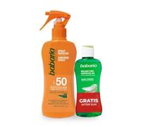 Babaria - Protection solaire 50 en spray + après-soleil | Sunscreen SPF 50 | Résistant à l'eau | Calme et hydrate