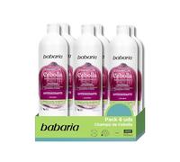 Babaria - Shampooing À L'Oignon Paquet De 6| Anti-Chute Homme Et Femme | Sans Odeur Et Sans Larmes | Stimule La Croissance Des Cheveux | Protège La Couleur | Végane | 700 Ml