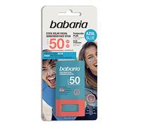 Babaria - Stick Solaire Visage SPF50 Bleu - 20 g | Couleur Bleue | Surf Stick | Très Haute Protection | Adapté Aux Zones Sensibles et Aux Tatouages | Résistant à L’Eau | 100% Vegan