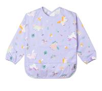 BABATÉ Kids - Bavoir bébé manches longues imperméable - Tablier repas bébé avec poche - Bavoir étanche ajustable 6-24 mois - Lavable en machine - Sans BPA ni PVC