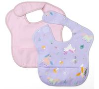 BABATÉ Kids - Bavoir imperméable sans manches 6 mois à 4 ans (lot de 2) - Tablier repas bébé avec poche - Lavable en machine - EVA sans BPA