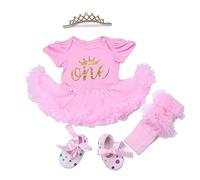 Babaypreg Robe tutu pour premier anniversaire avec bandeau, Rose One, 12 mois
