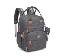 BabbleRoo Sac à Langer Bébé, Sac à Dos à Langer Grande Capacité Déperlant - 17 Poches, Tapis à Langer, Étui à Sucette Amovible, Sangles Poussette, Sac de Voyage Unisexe