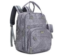 BabbleRoo Sac à Langer Bébé, Sac à Dos à Langer Grande Capacité Déperlant - 17 Poches, Tapis à Langer, Étui à Sucette Amovible, Sangles Poussette, Sac de Voyage Unisexe