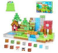 BABECTOY 54 Pièces Blocs de Construction Magnétiques，Construire Un Monde d'aimants de Mine，Jouet Montessori à partir de 3 Ans，Cadeau pour Enfant