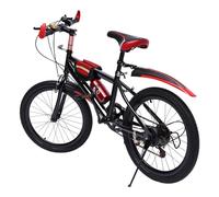 Babeenoo Vélo Tout Terrain 20 Pouces 7 Vitesses VéLo De Montagne Jeune VéLo avec Support Bouilloire VéLo Tout Terrain pour Enfants avec Dérailleur VTT Réglable Rouge