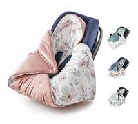 BABEES© Couverture enveloppante rembourrée avec rembourrage pour siège auto, universelle, V chaude en minky VBaby avec fermeture Velcro, pour poussette, porte-bébé, lit de bébé en velours (fleurs)