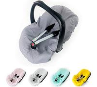 BABEES Housse d'été universelle 100 % coton gaufré pour siège bébé - Gris gaufré