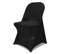 Babenest Lot de 30 Housses de Chaise Pliantes en élasthanne - Universelles, Extensibles et lavables - Housses de Protection pour Mariage, Vacances, Banquet, fête, célébration (Noir)